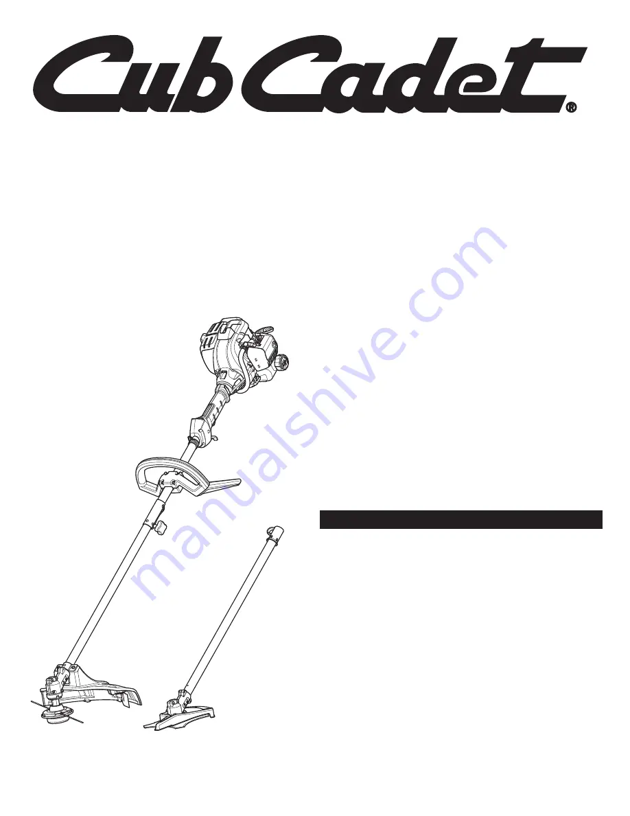 Cub Cadet BC280 Operator'S Manual Download Page 1