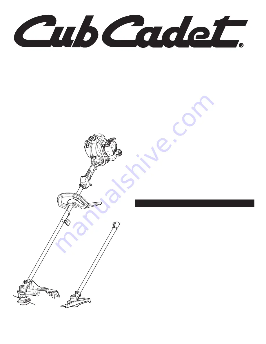 Cub Cadet BC280 Operator'S Manual Download Page 21