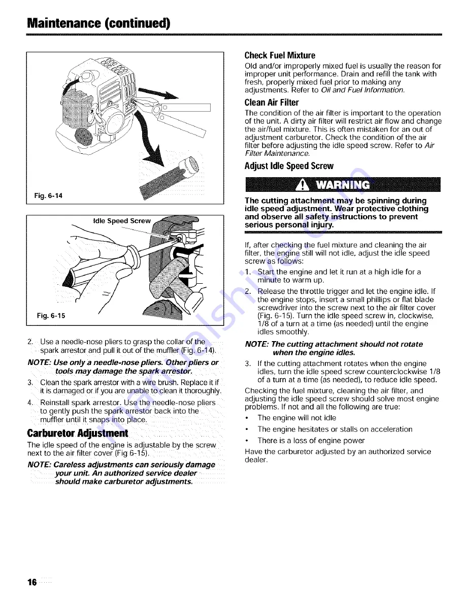 Cub Cadet CC 2025 Operator'S Manual Download Page 16