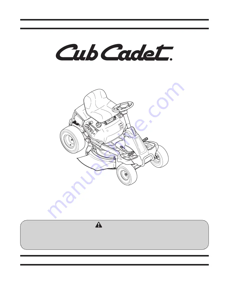 Cub Cadet CC 30 H Скачать руководство пользователя страница 1