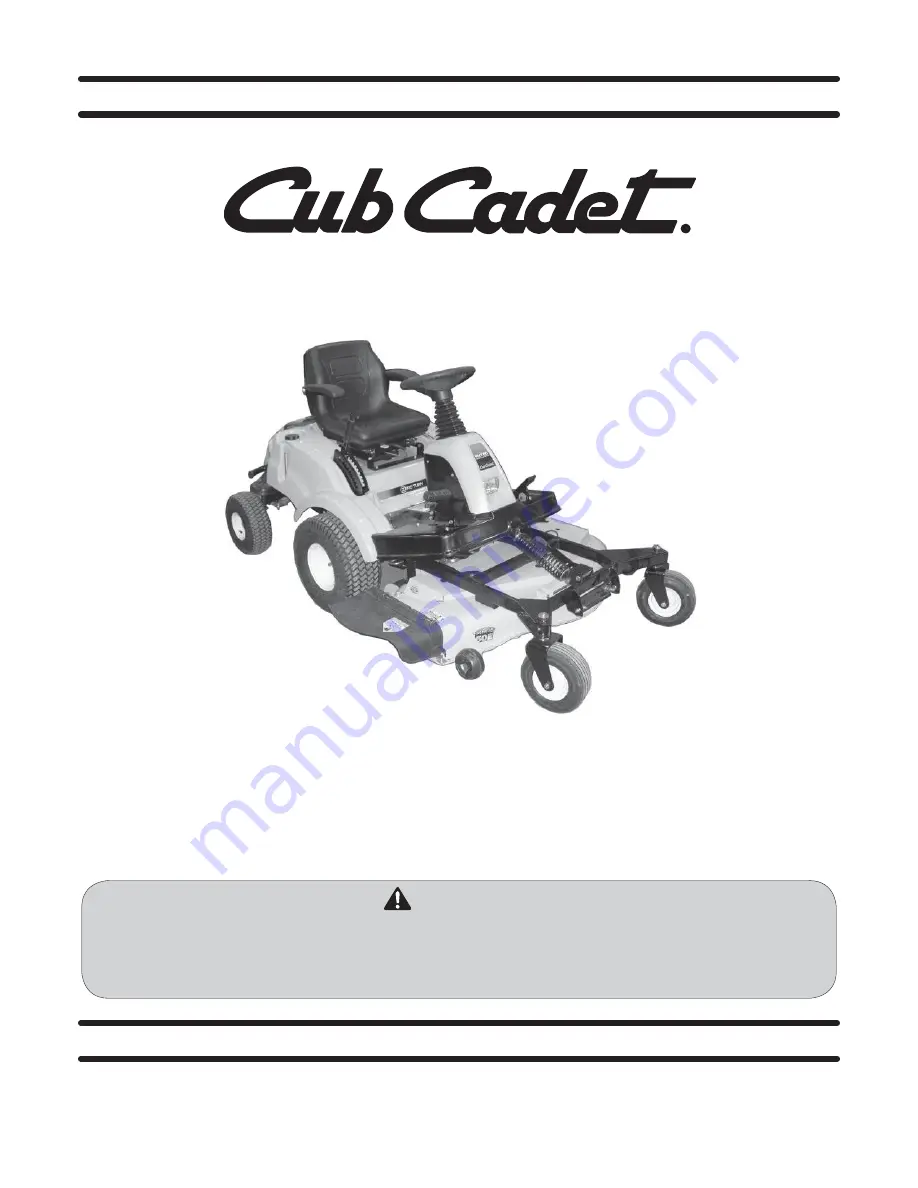 Cub Cadet FMZ50 Operator'S Manual Download Page 1