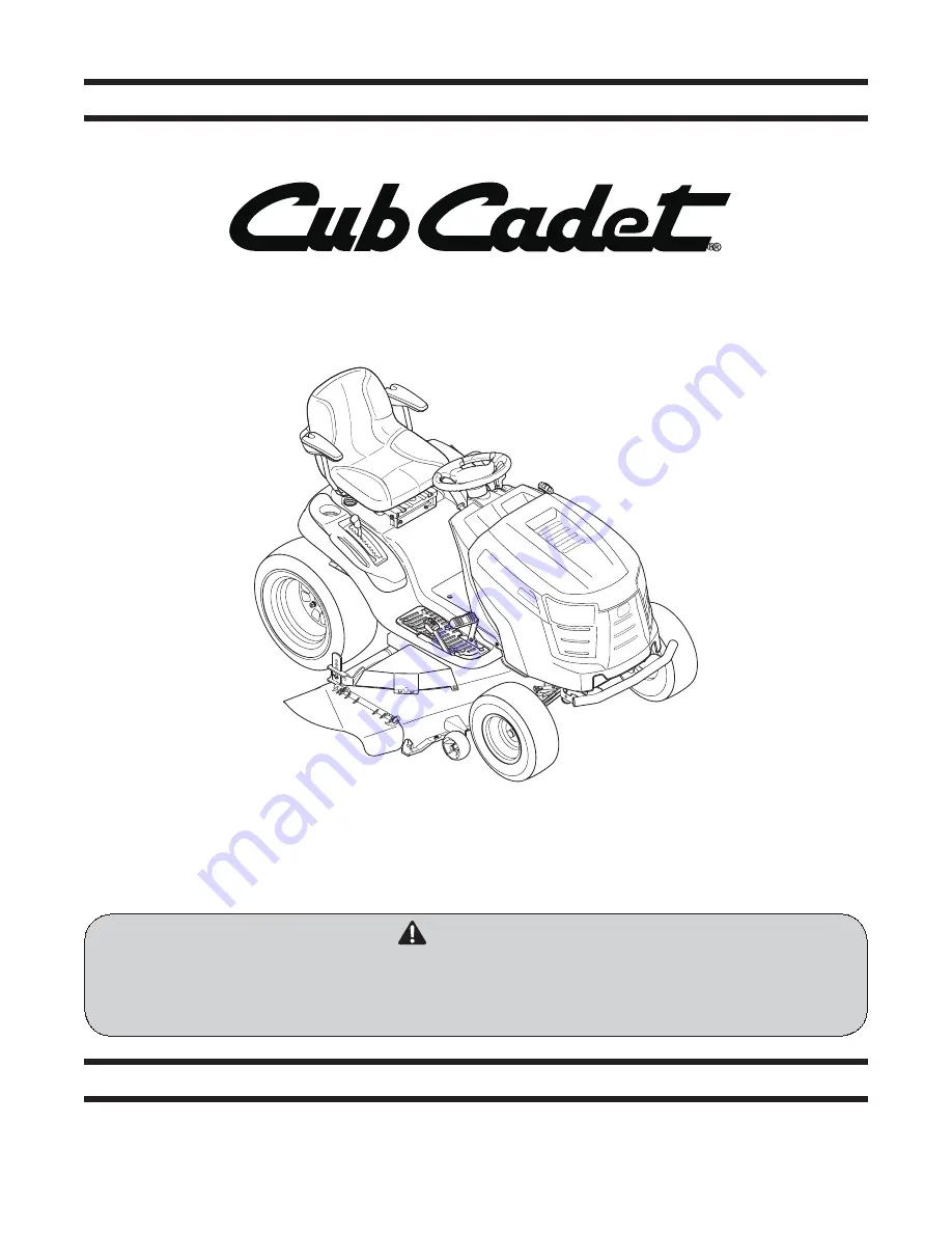 Cub Cadet GT 1054 Garden Tractor Скачать руководство пользователя страница 1