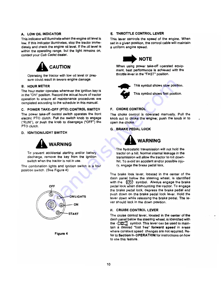 Cub Cadet GT 2521 Operator'S Manual Download Page 10