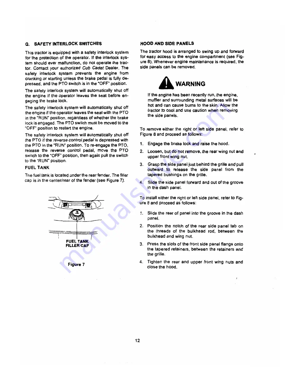 Cub Cadet GT 2521 Operator'S Manual Download Page 12