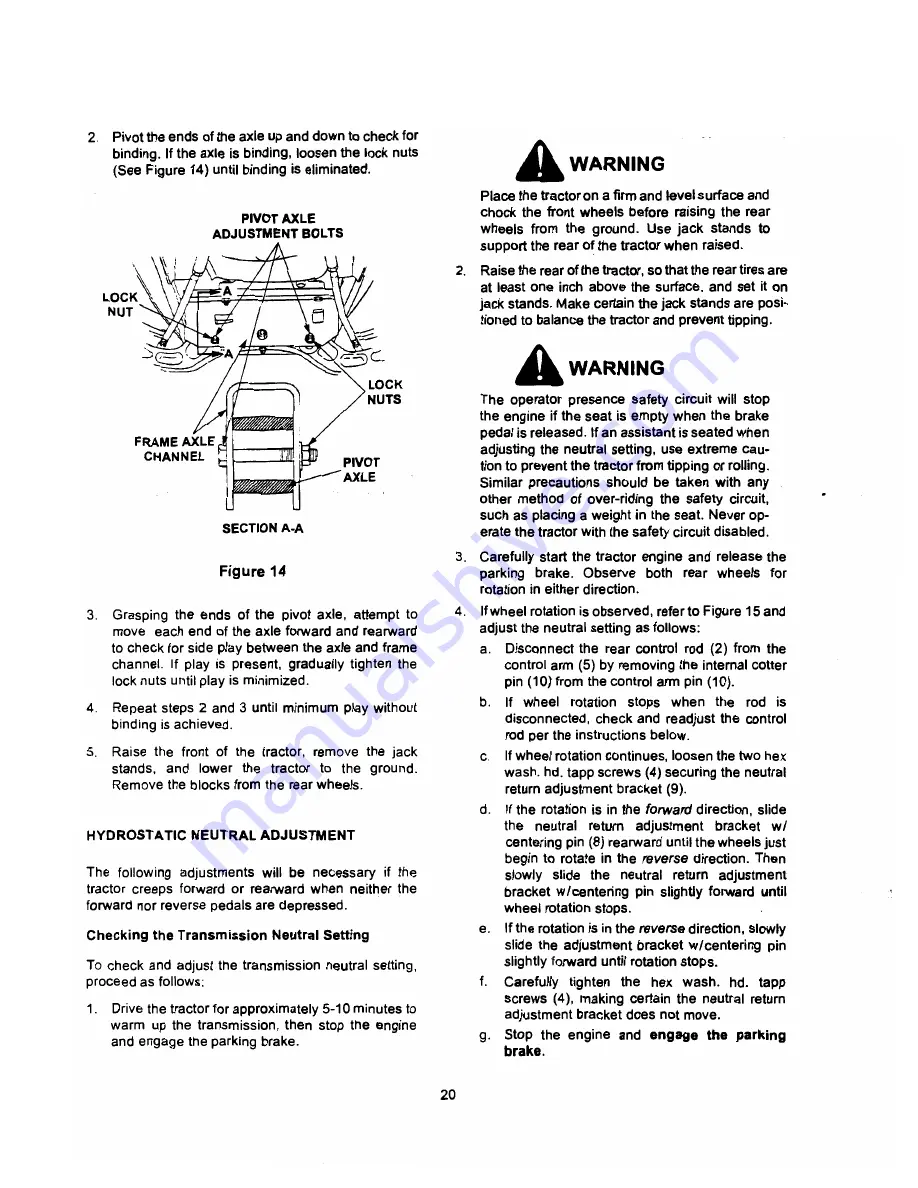 Cub Cadet GT 2521 Operator'S Manual Download Page 20