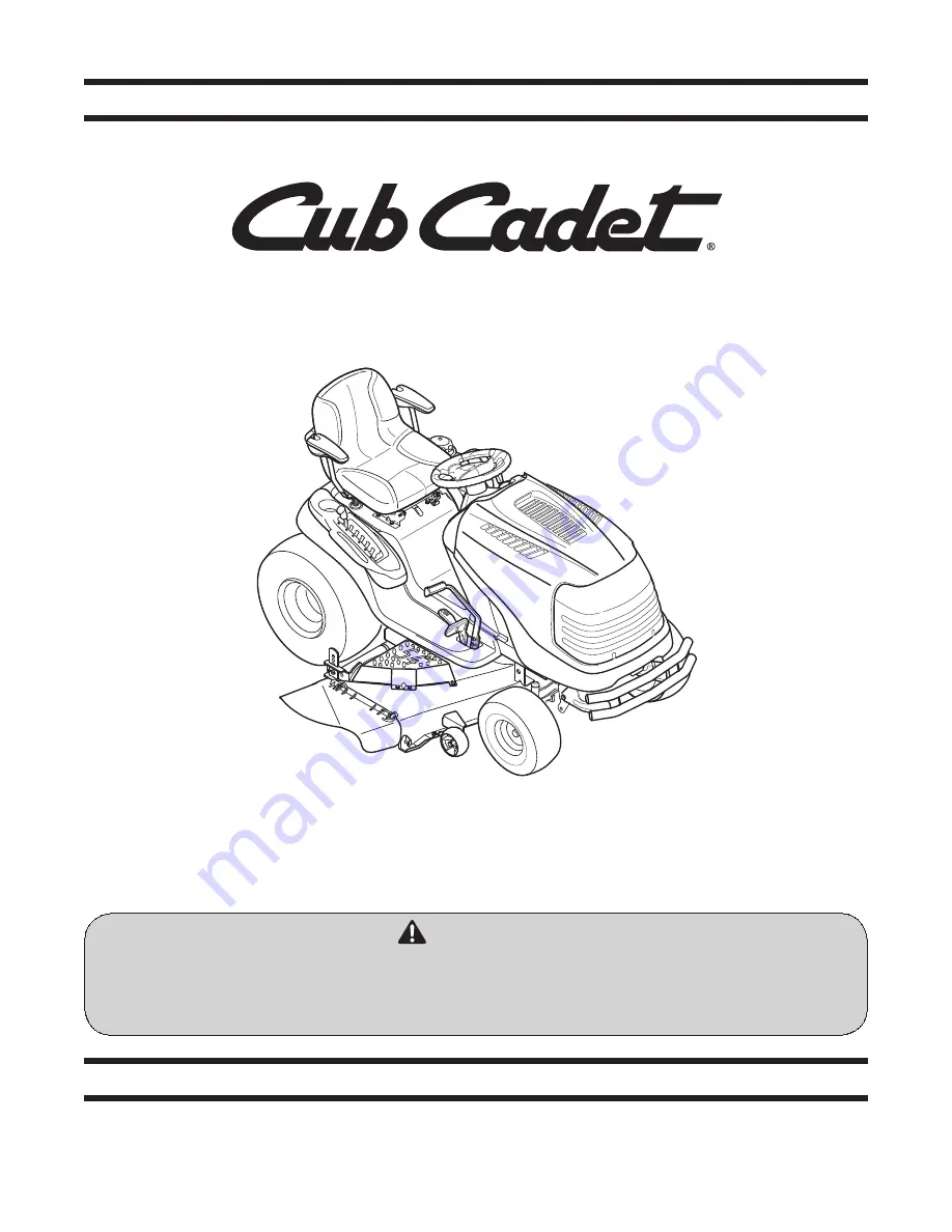 Cub Cadet GT1554 Operator'S Manual Download Page 1