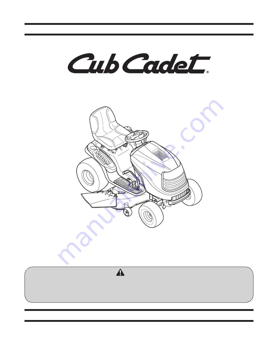 Cub Cadet LT1046 Operator'S Manual Download Page 1