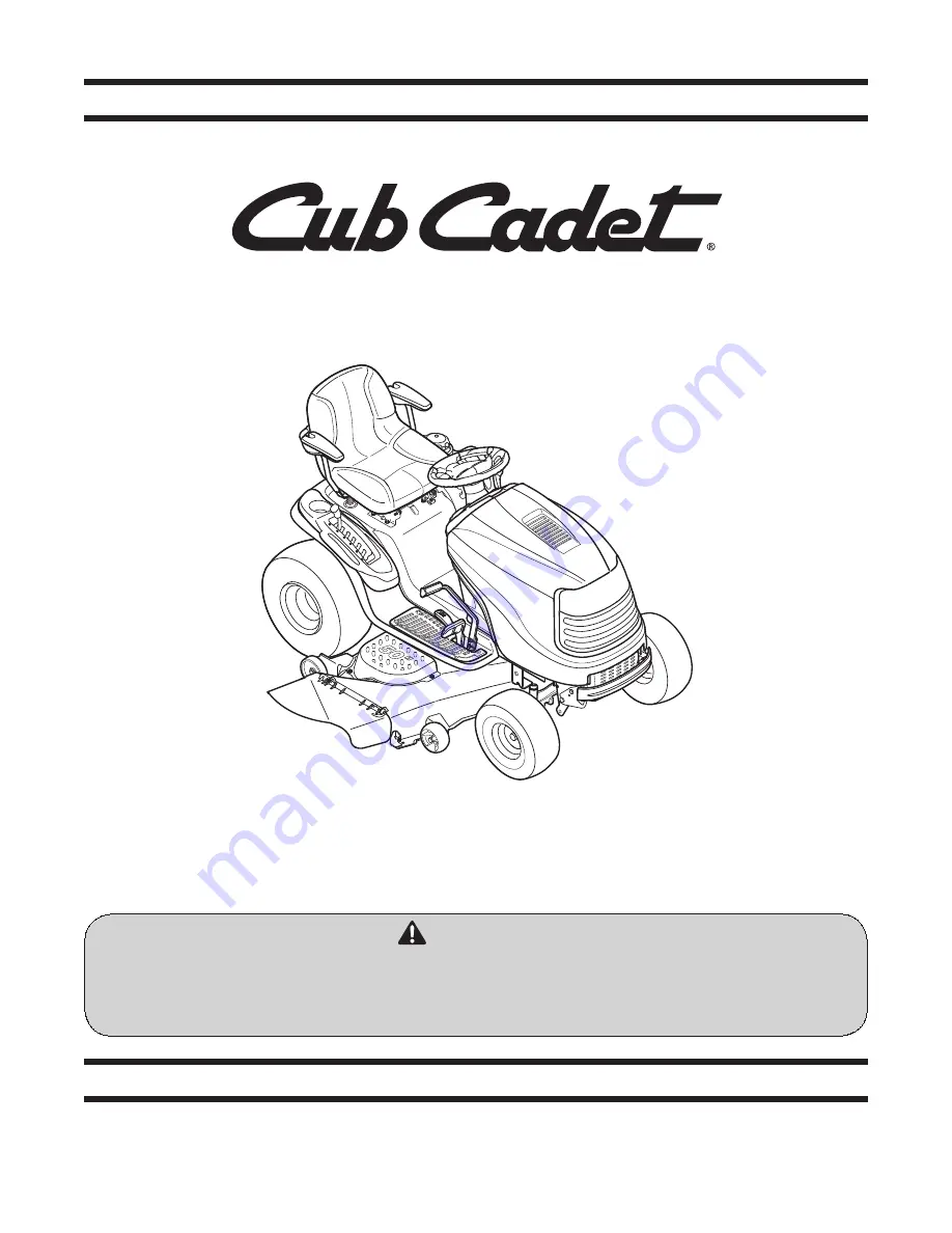 Cub Cadet LT1050 Скачать руководство пользователя страница 1