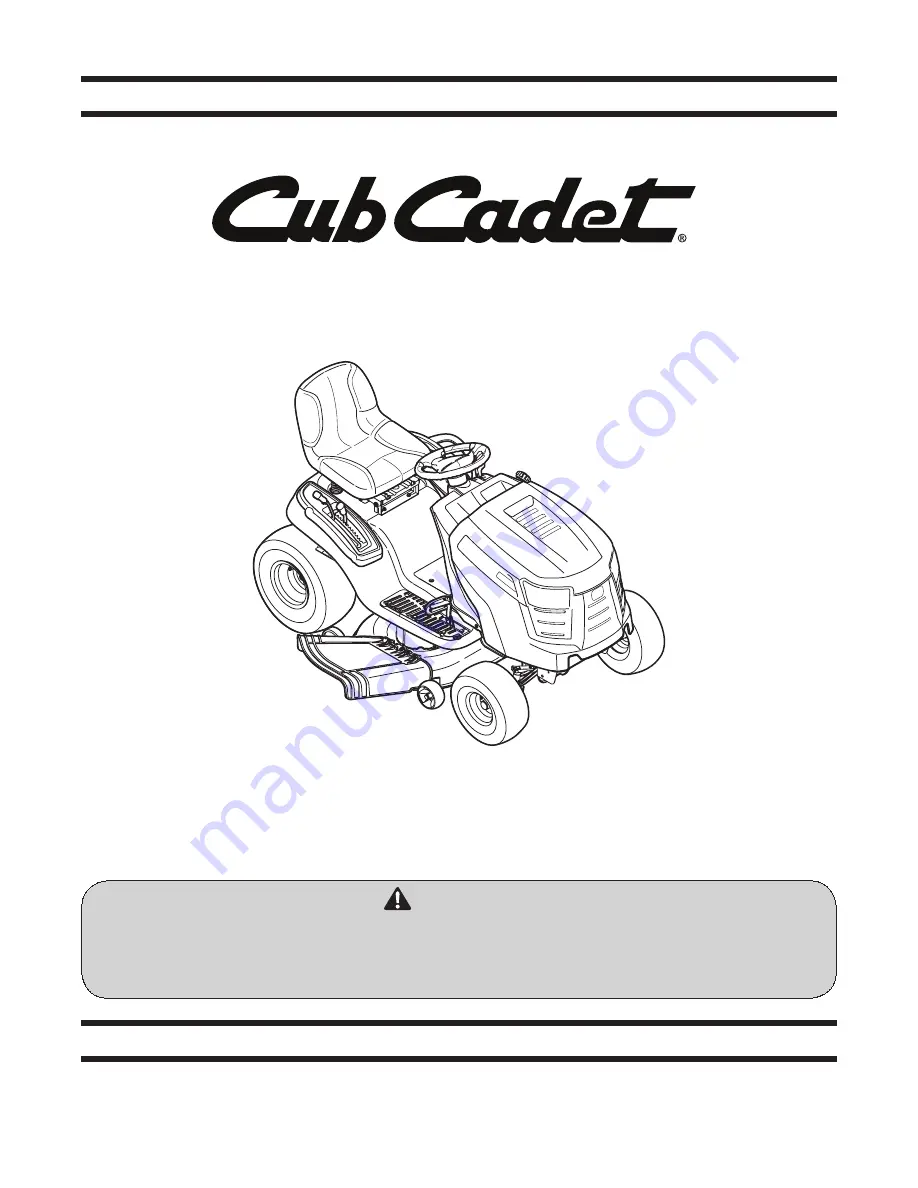 Cub Cadet LTX 1040 Скачать руководство пользователя страница 1