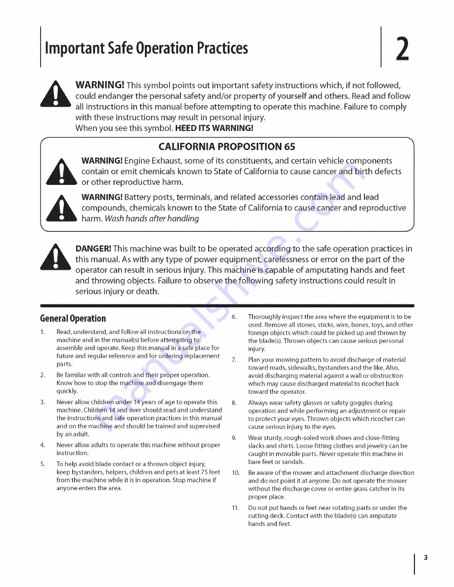 Cub Cadet LTX 1050 Operator'S Manual Download Page 3