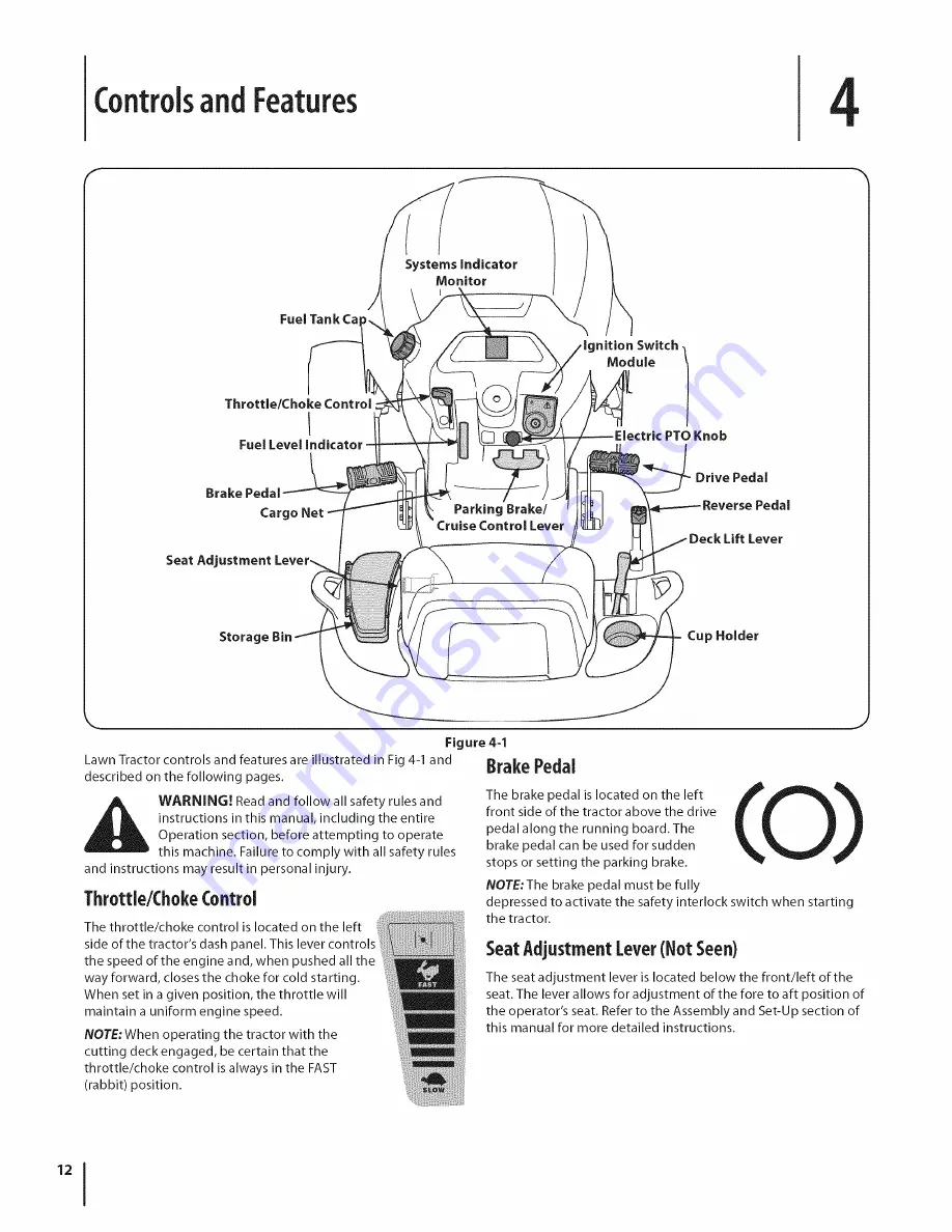 Cub Cadet LTX 1050 Operator'S Manual Download Page 12