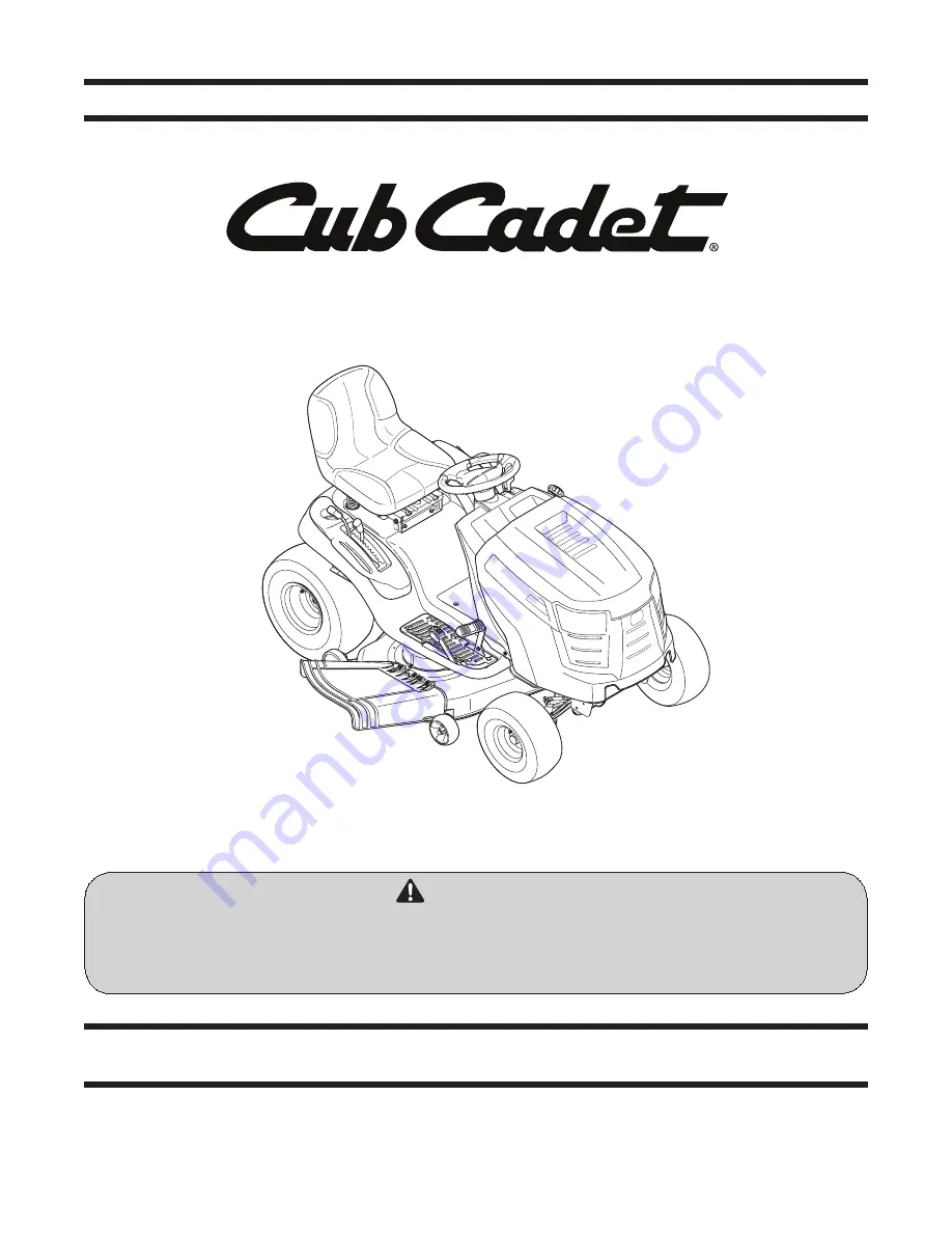 Cub Cadet LTX-1146KW Operator'S Manual Download Page 1