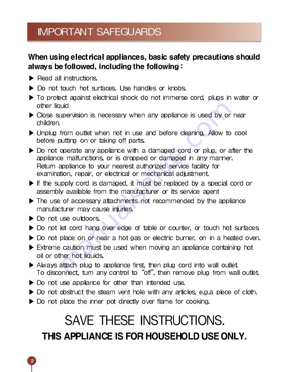 Cuckoo CR-1051 SERIES Operating Instructions Manual Download Page 3