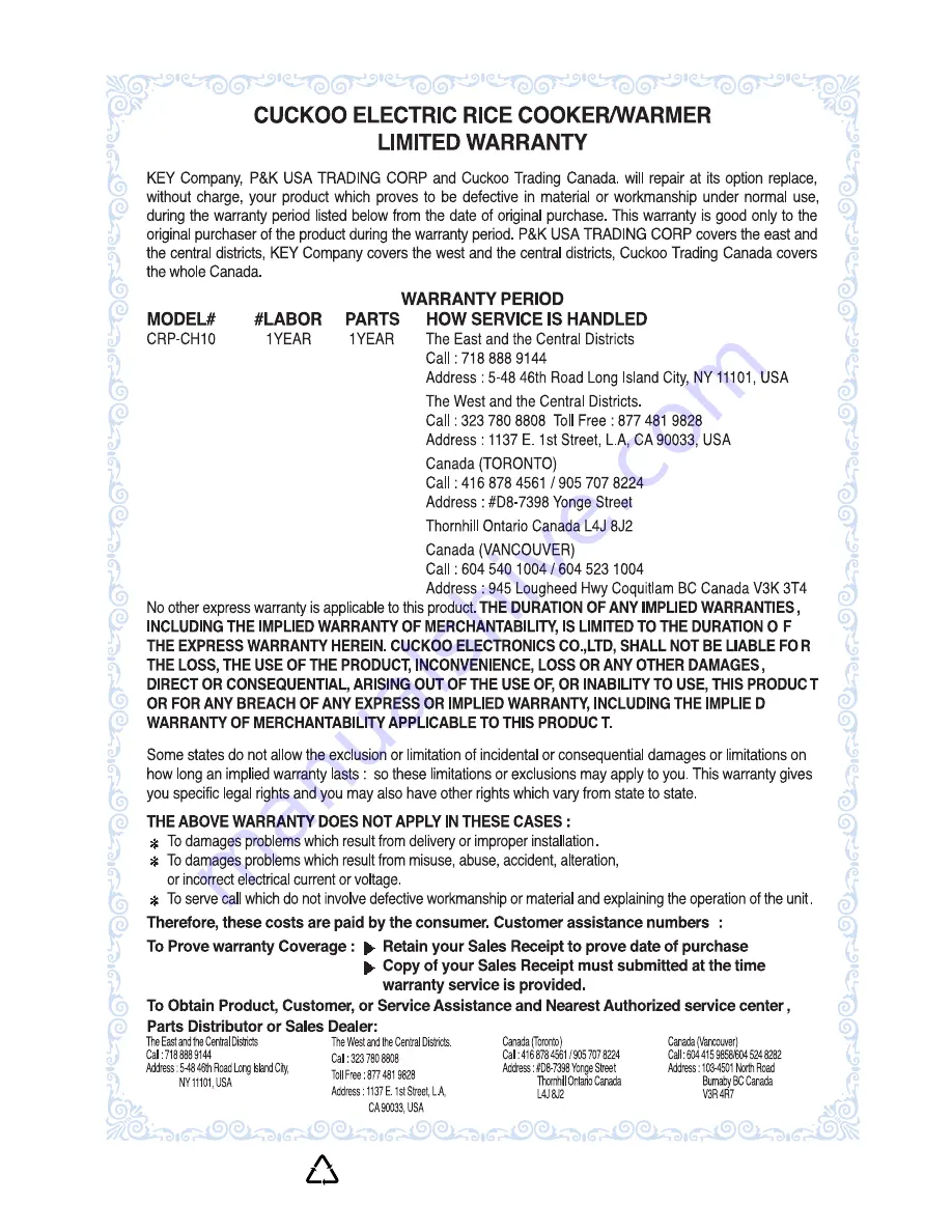 Cuckoo CRP-DH06 Fuzzy Series Operating Instructions Manual Download Page 41