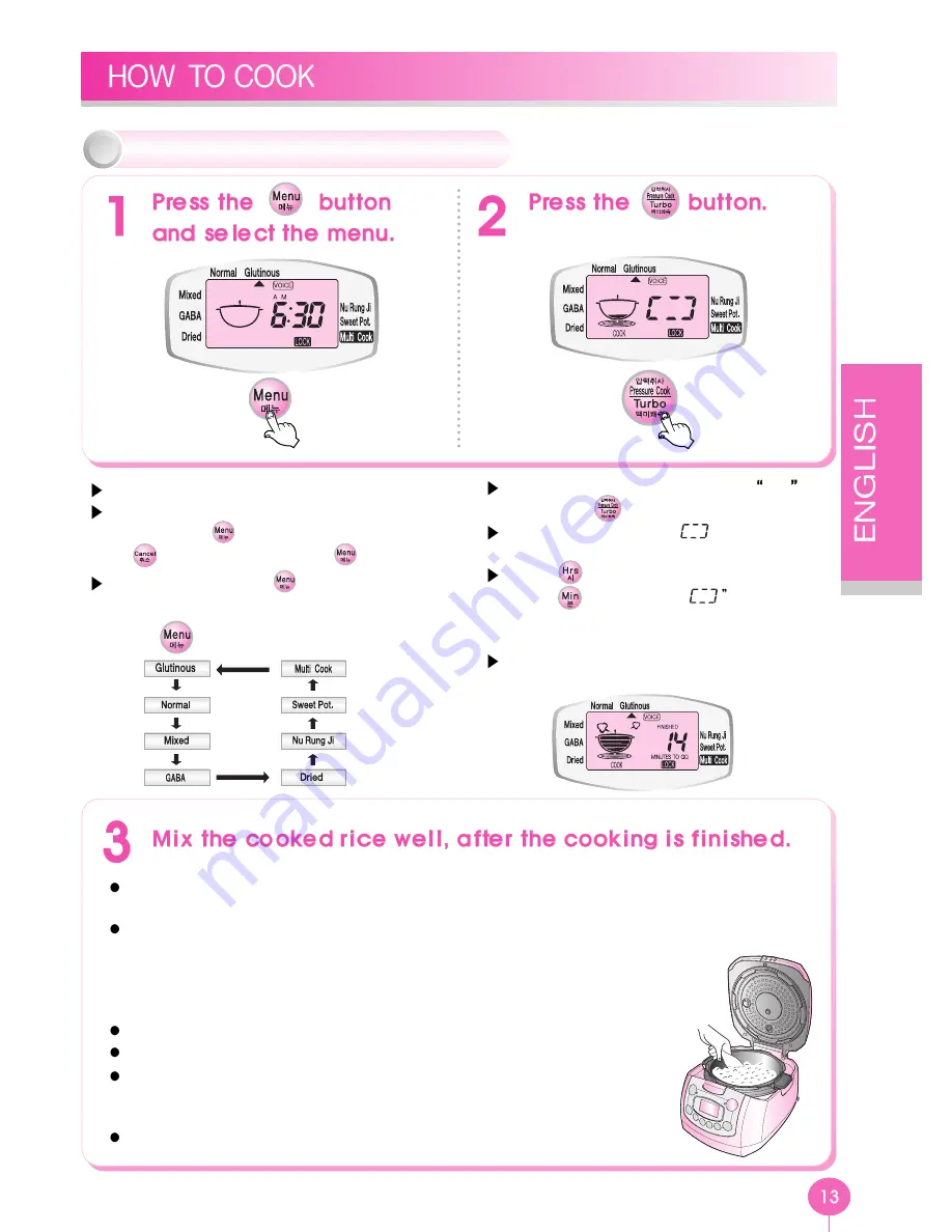 Cuckoo CRP-FA06 Fuzzy Operating Instructions Manual Download Page 13