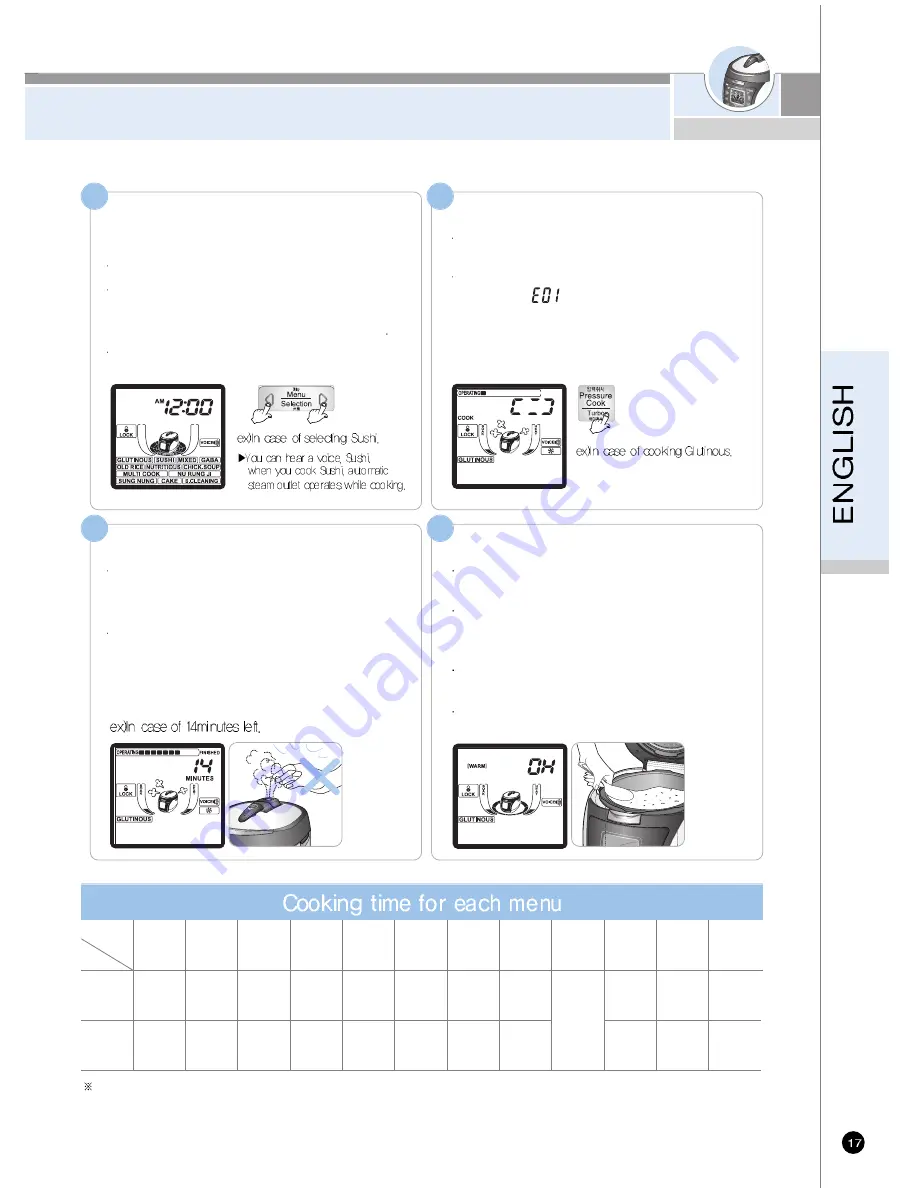 Cuckoo CRP-HL10 Fuzzy Series Operating Instructions Manual Download Page 17