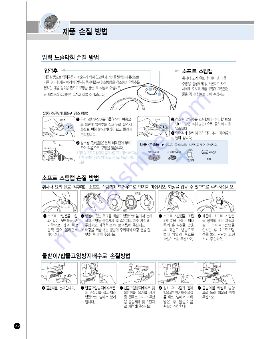 Cuckoo CRP-HV06 Fuzzy Series Operating Instructions Manual Download Page 42