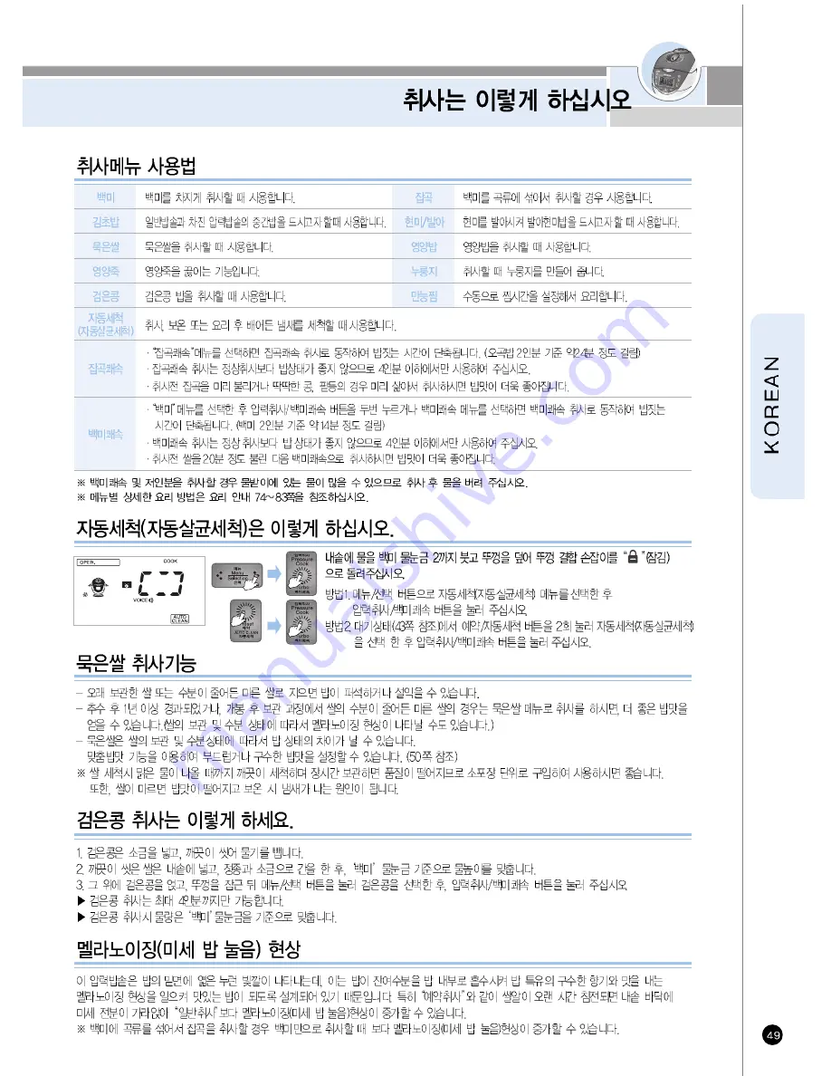 Cuckoo CRP-HV06 Fuzzy Series Operating Instructions Manual Download Page 49