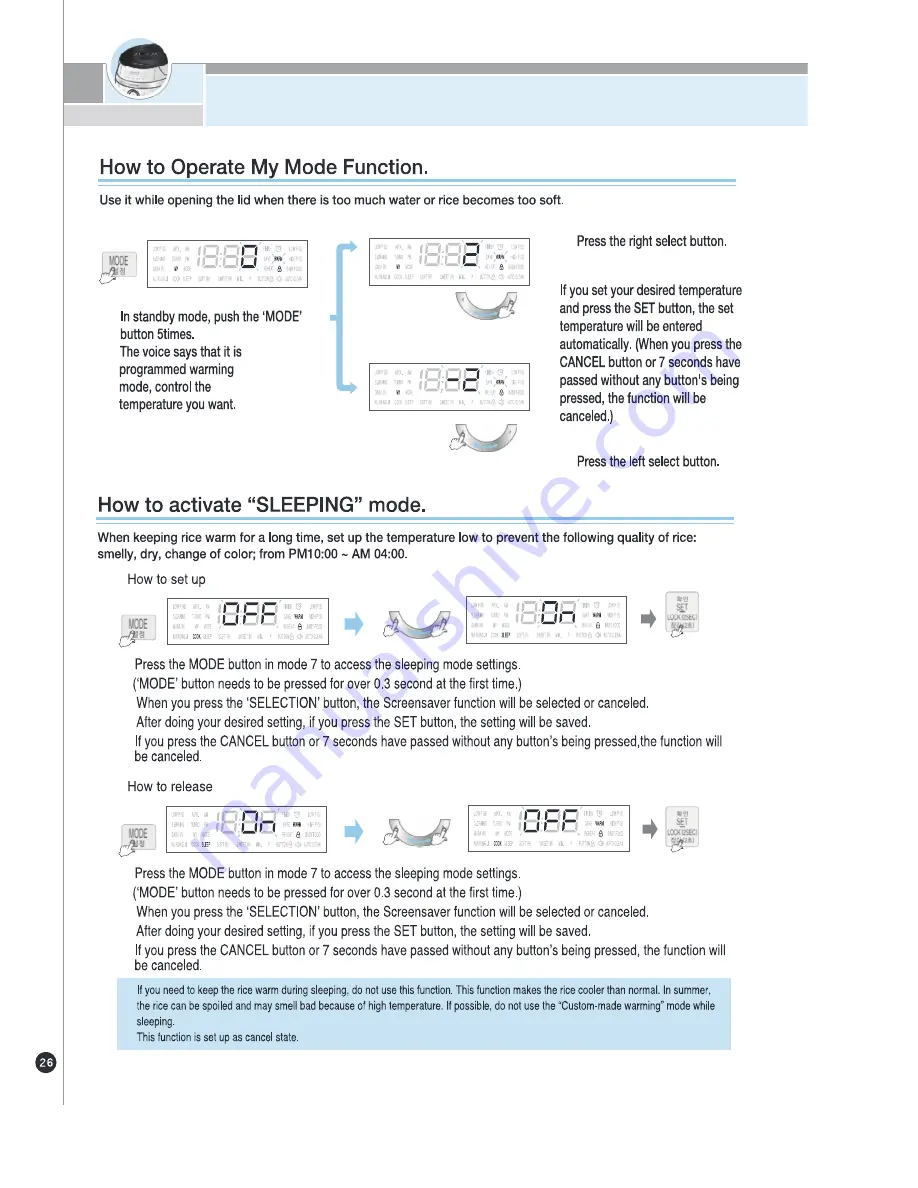 Cuckoo CRP-JH06 Fuzzy Series Operating Instructions Manual Download Page 26