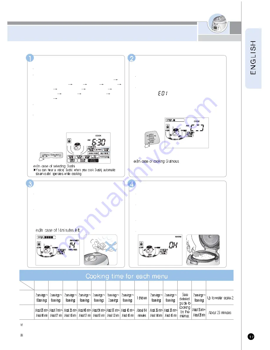 Cuckoo CRP-M10 Fuzzy Series Operating Instructions Manual Download Page 17