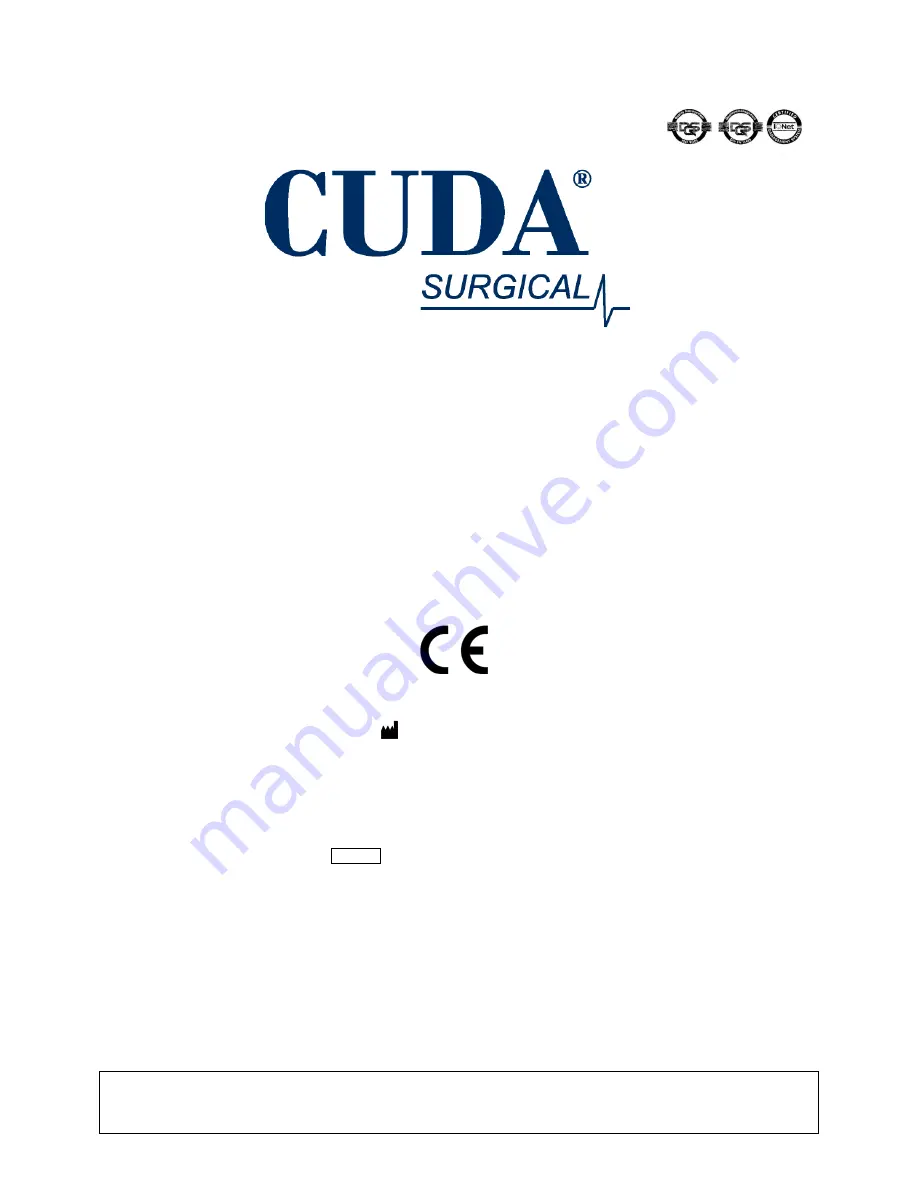 Cuda surgical LLS-2054BE Operator'S Manual Download Page 7