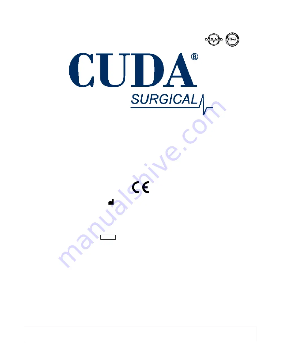 Cuda surgical LLS-LLX Скачать руководство пользователя страница 1