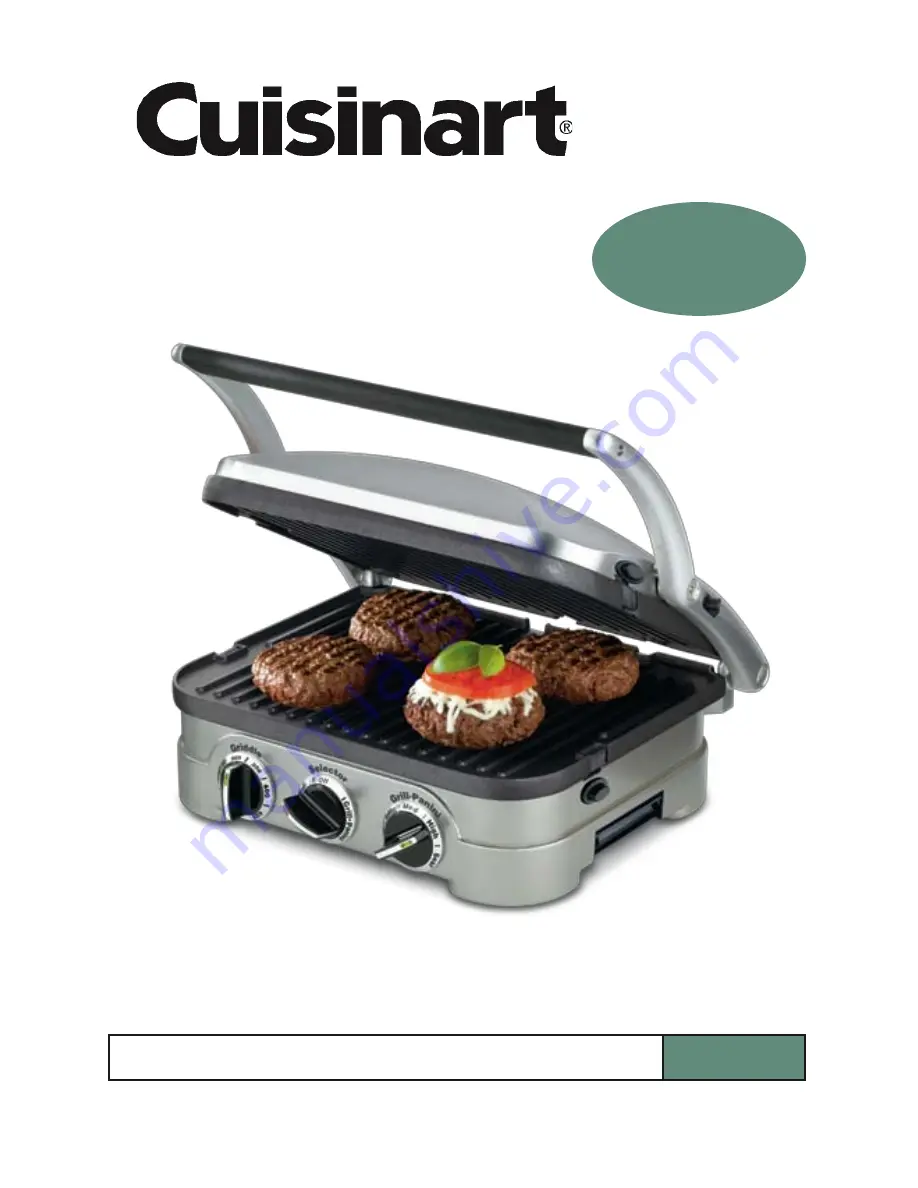 Cuisinart GR-4HK Instruction Booklet Download Page 1