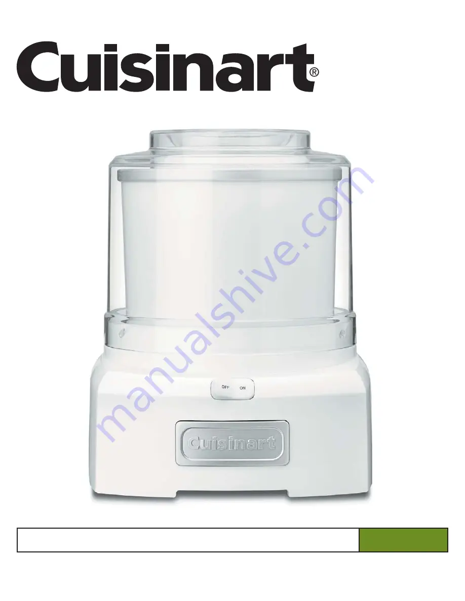 Cuisinart ICE-21C Instruction Manual Download Page 1