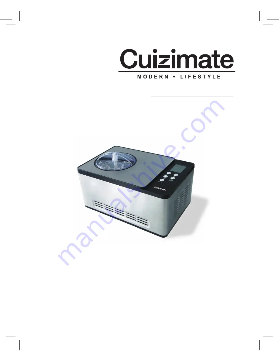 Cuizimate RBSICECREAM Instruction Manual Download Page 1