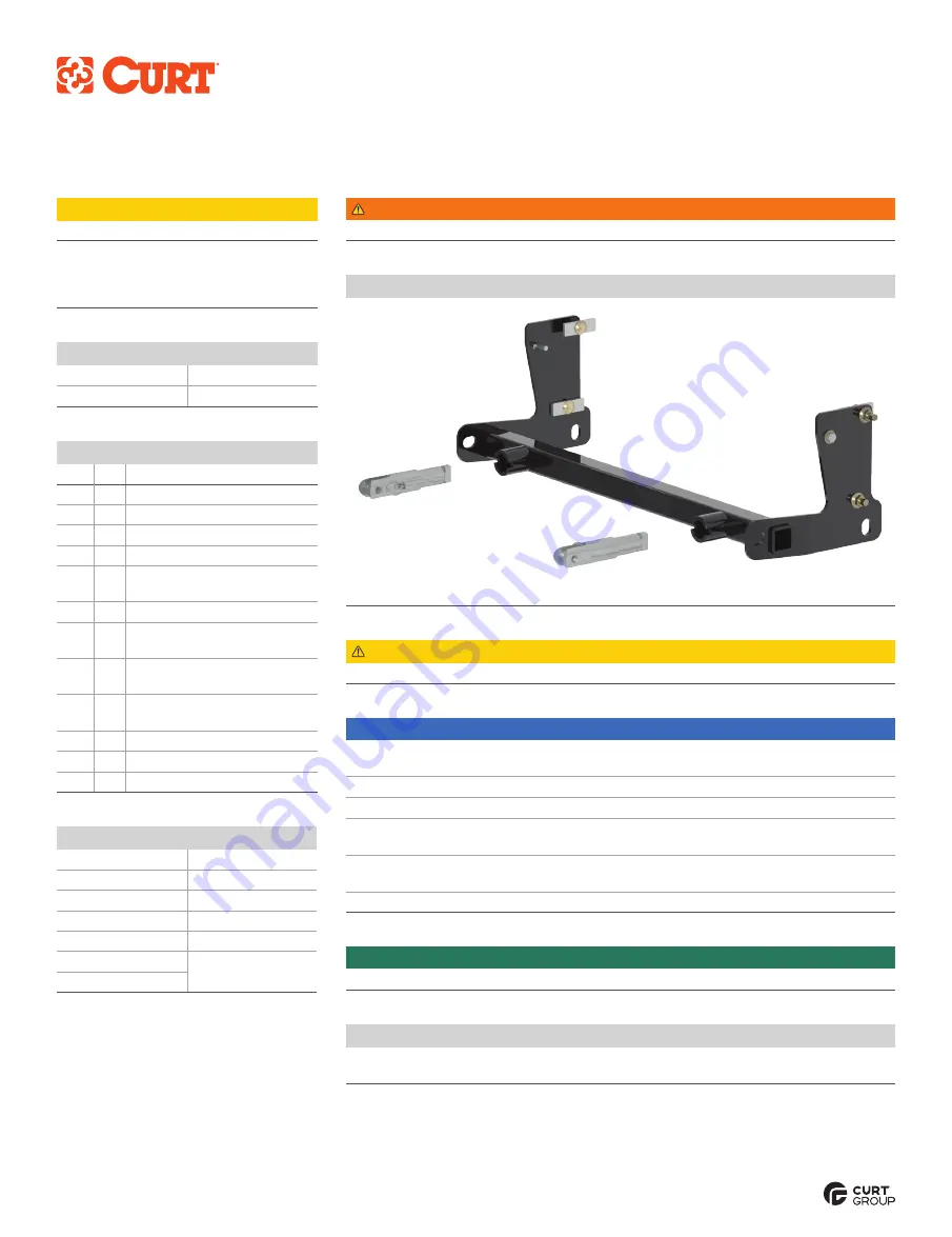 Curt Group 70105 Installation Manual Download Page 1