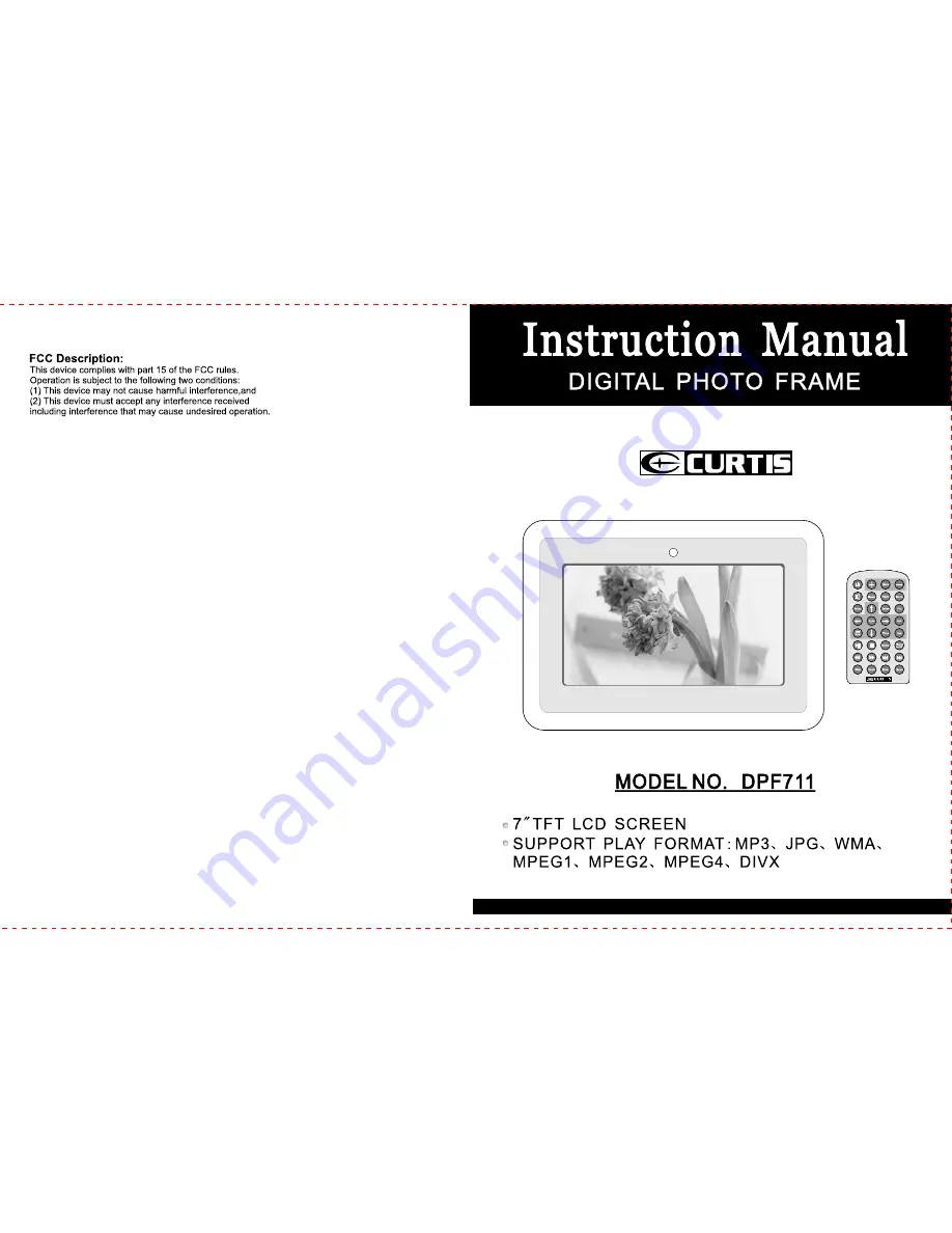 Curtis DPF711 Instruction Manual Download Page 1