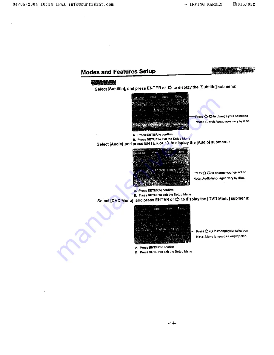 Curtis DVD1055 User Manual Download Page 15