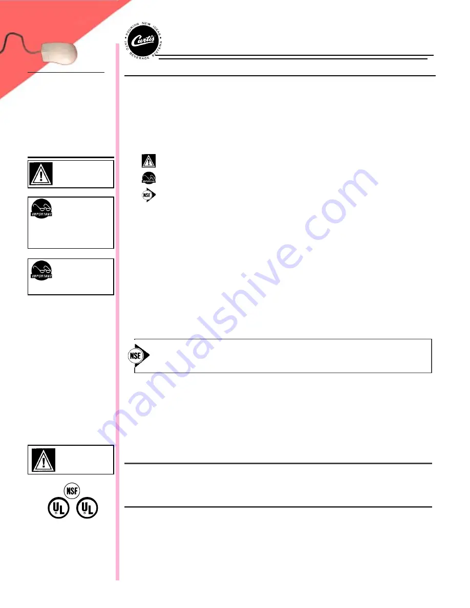 Curtis PRIMO CAPPUCCINO PC-4D Installation Instructions Download Page 2