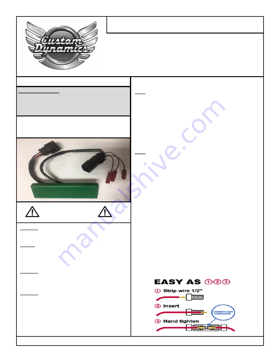 Custom Dynamics Smart Triple Play GEN-SMART-TPU-SS8 Installation Instructions Download Page 1