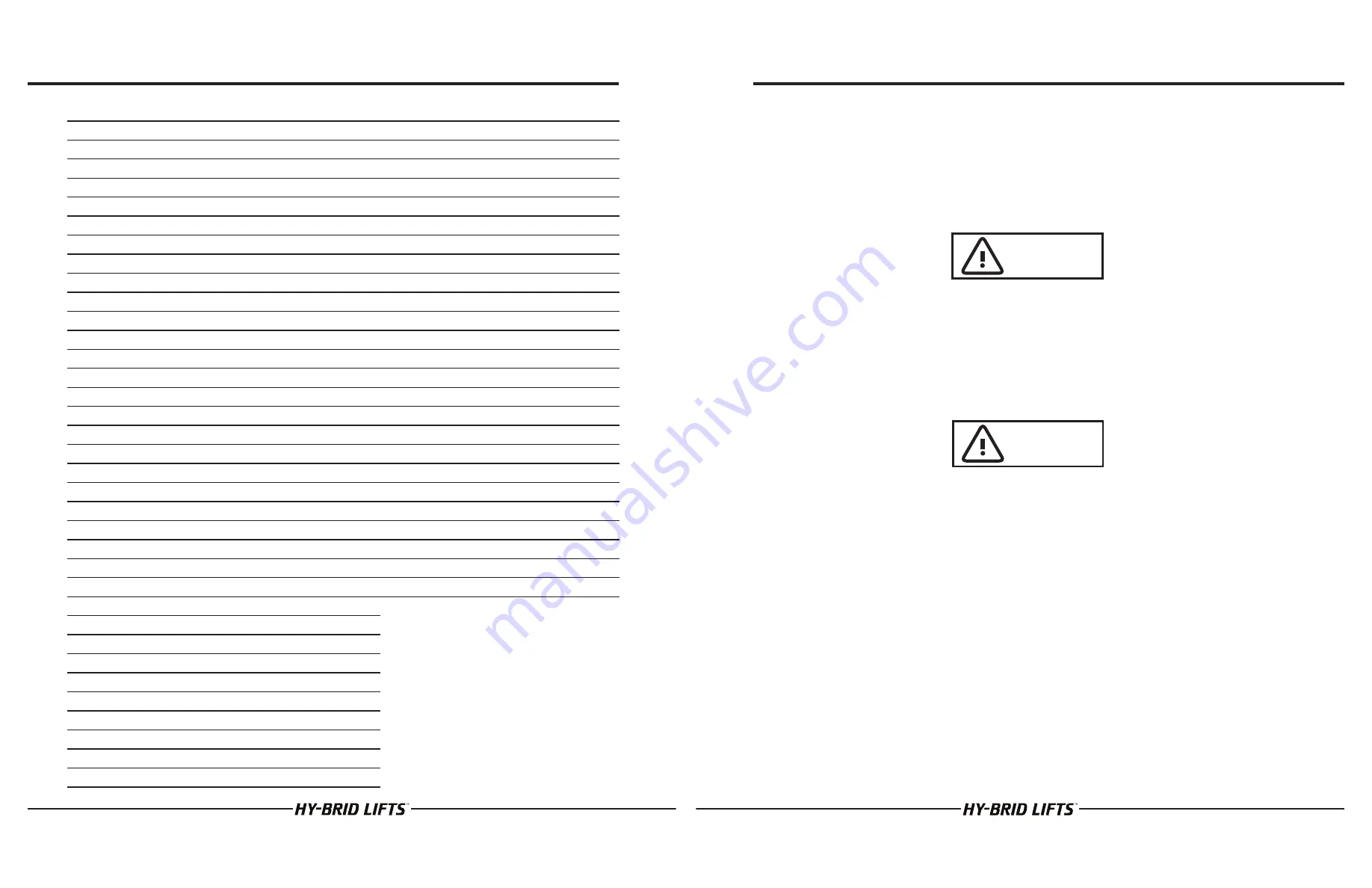 Custom Equipment Hy-Brid Lifts HB 1030CE Maintenance & Troubleshooting Manual Download Page 2