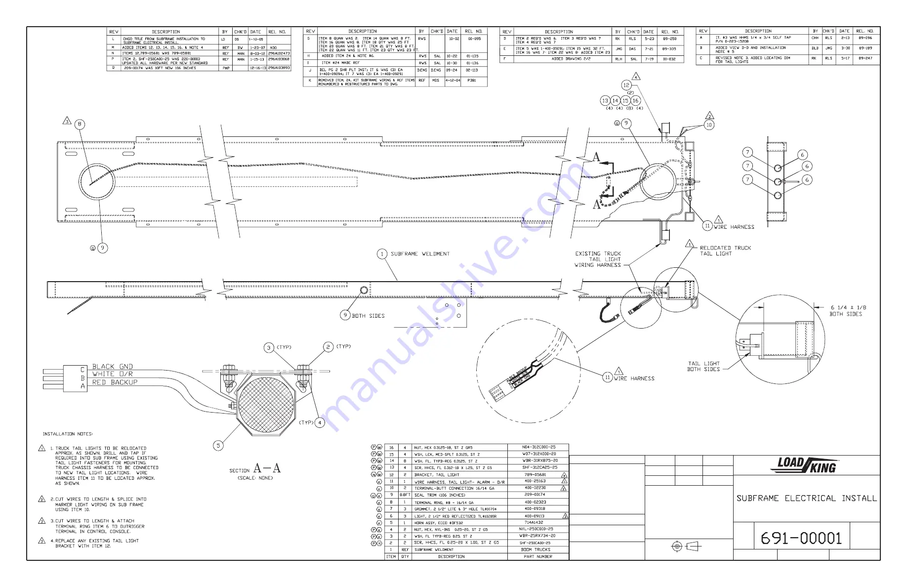 CUSTOM TRUCK LOAD KING 25-92 Installation Manual Download Page 137