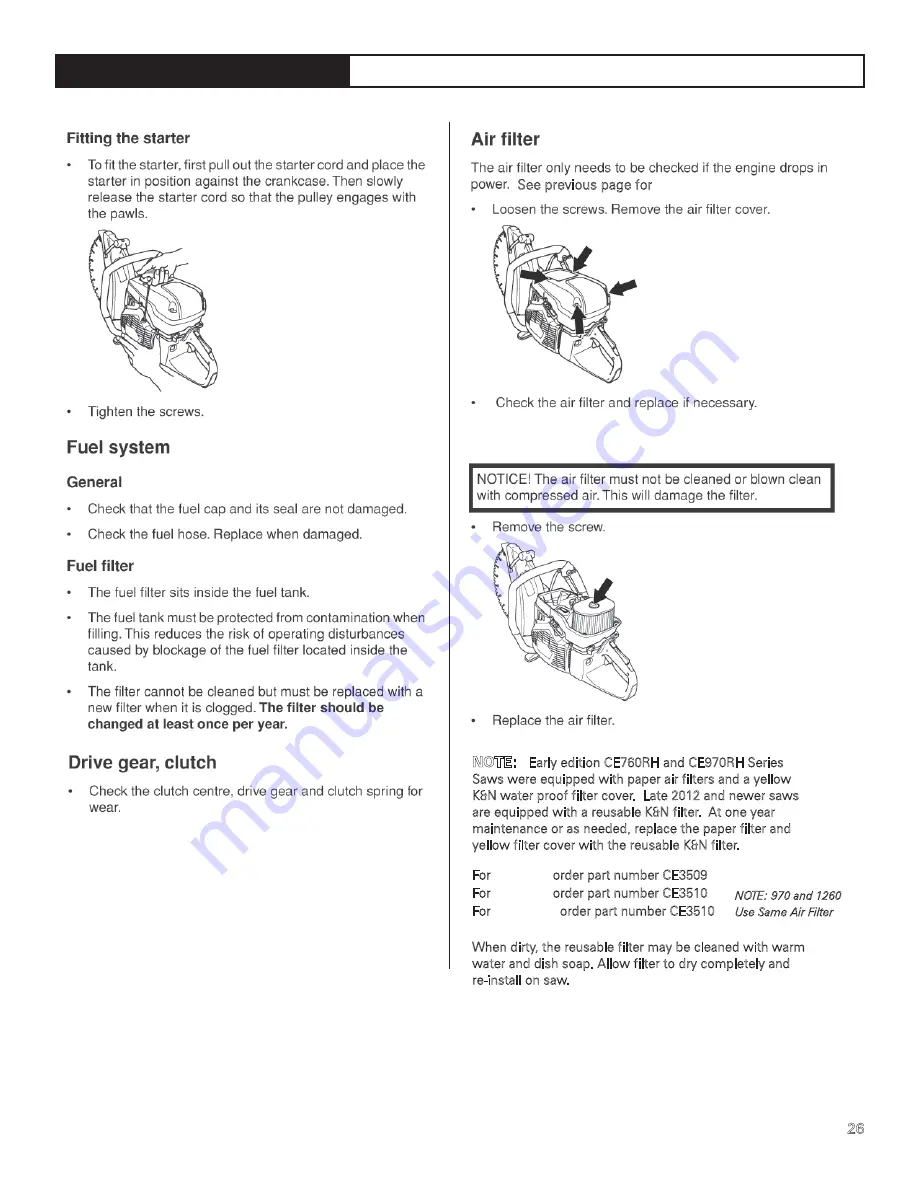 Cutters Edge CE-1260RH SERIES Operator'S Manual Download Page 27