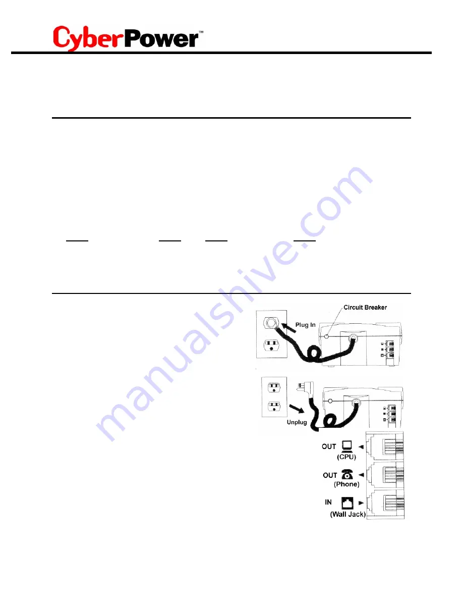 CyberPower CPS325SL Manual Download Page 2