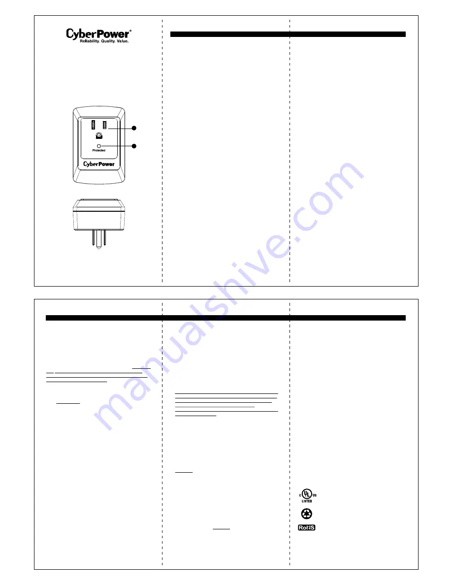 CyberPower CSB100W Скачать руководство пользователя страница 1