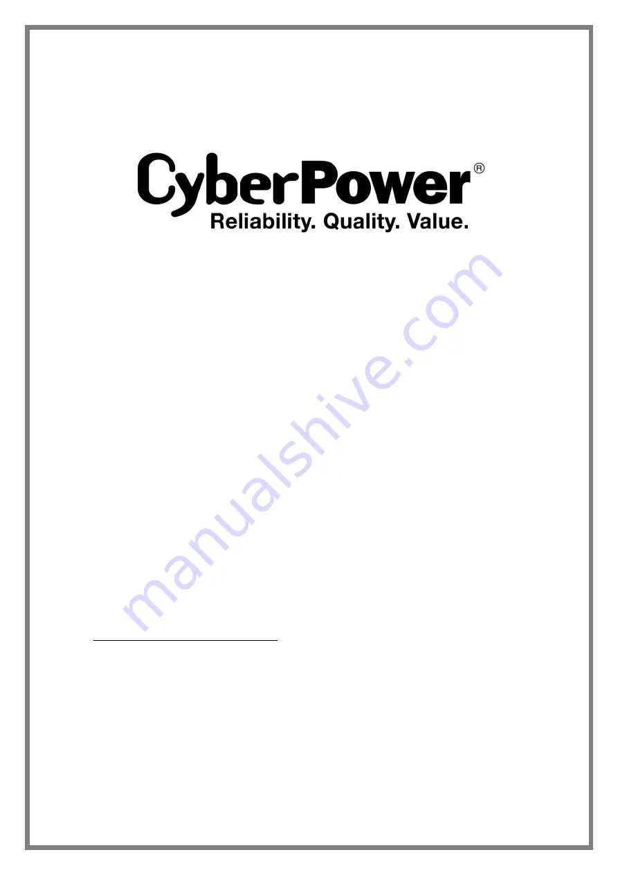 CyberPower OL6KRT2UTF User Manual Download Page 1