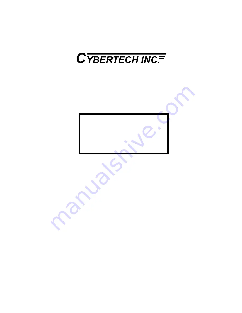 Cybertech A822P Product Manual Download Page 1