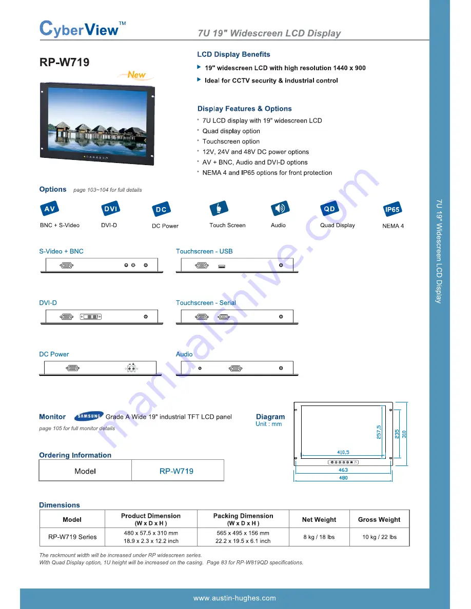 CyberView CyberView RP-W719 Скачать руководство пользователя страница 1