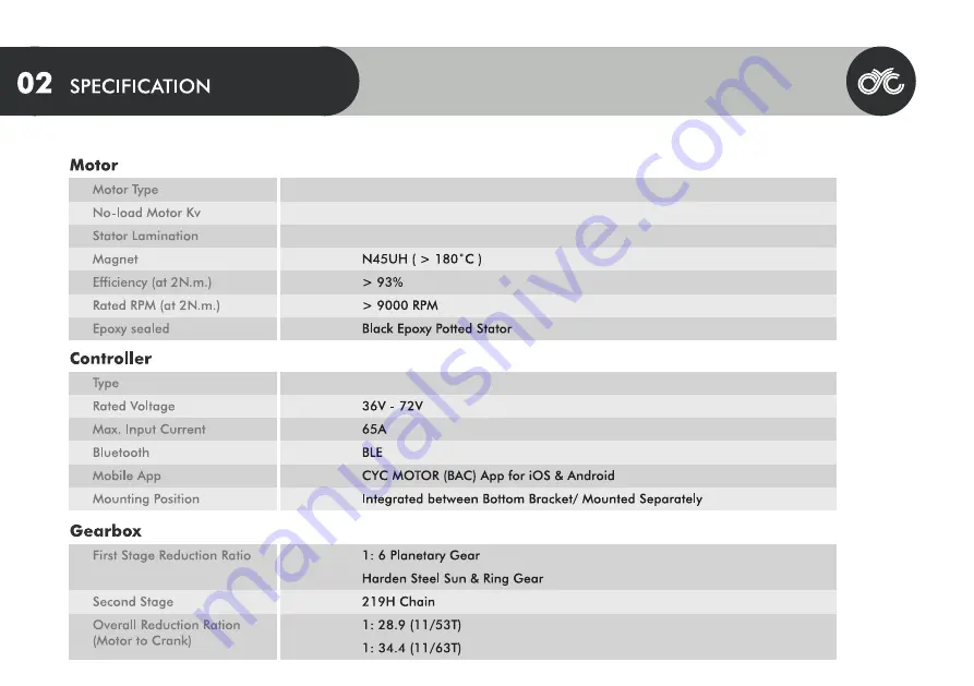 CYCMOTOR X1 STEALTH GEN 3 User Manual Download Page 9