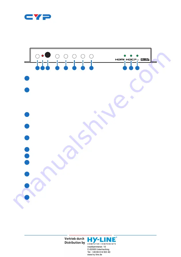 CYP CSC-6010D Operation Manual Download Page 8