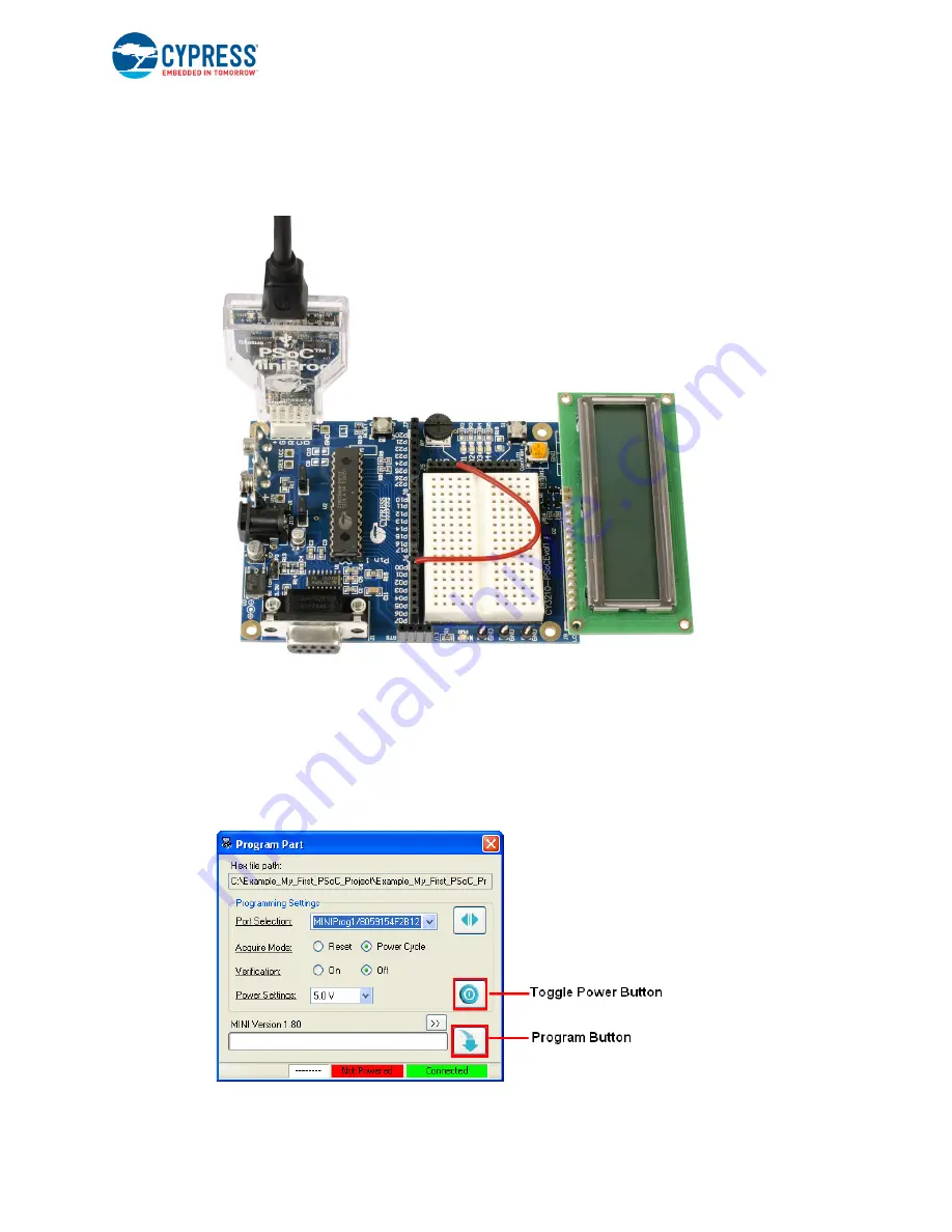 Cypress PSoC 1 CY3210-PSoCEVAL1 Manual Download Page 45