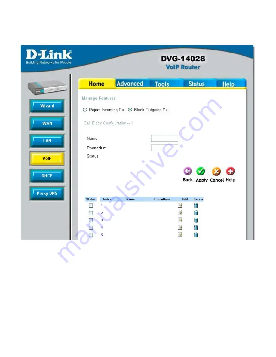 D-Link 2Voice + 4SW VoIP Router DVG-1402S Скачать руководство пользователя страница 31