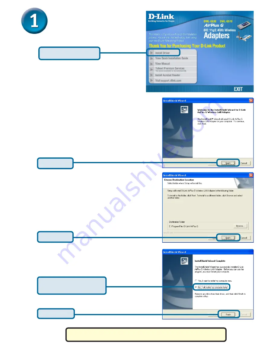 D-Link AirPlus G DWL-G510 Quick Installaion Manual Download Page 2