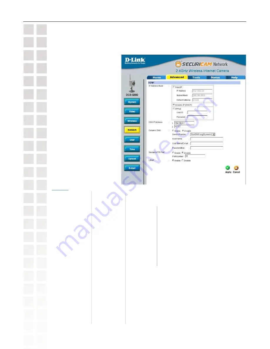 D-Link DCS-G900 - SECURICAM Wireless G Internet Camera... Manual Download Page 24