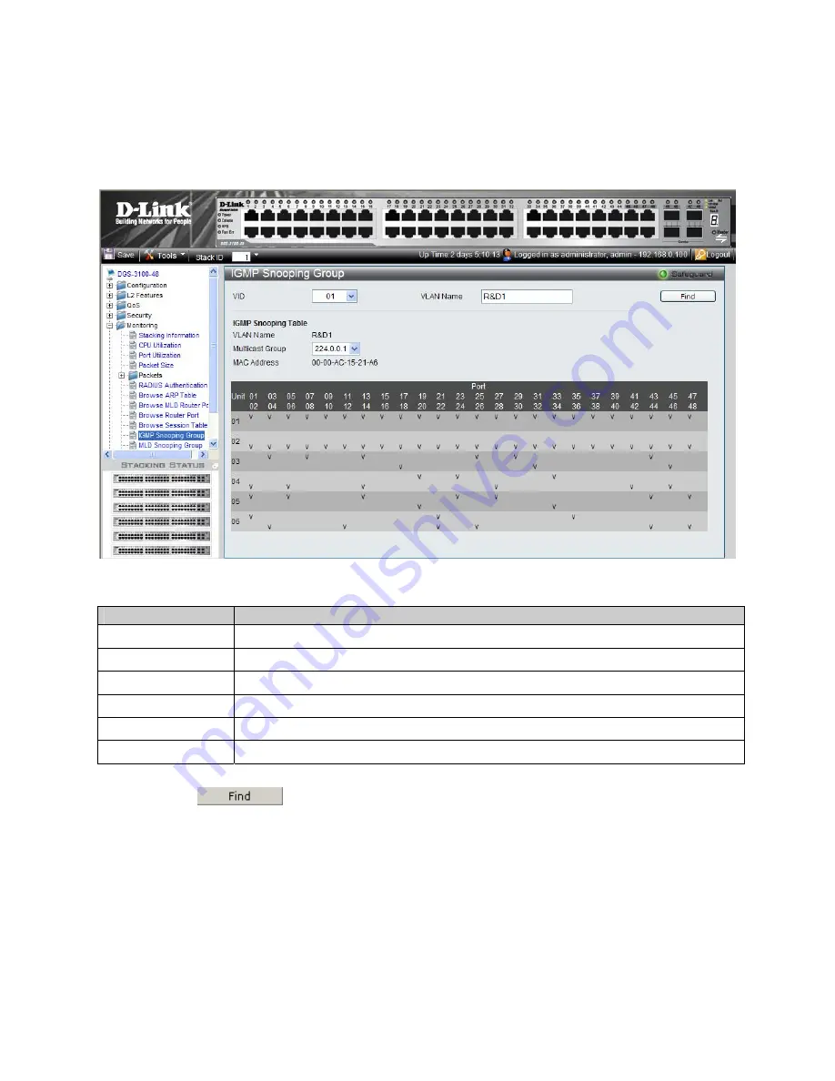 D-Link DGS-3100-48 Скачать руководство пользователя страница 189