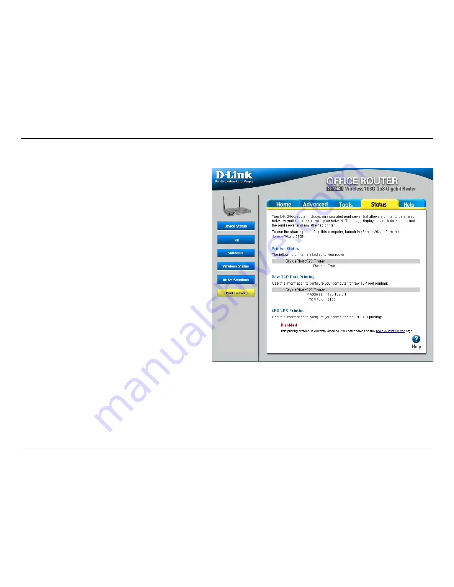 D-Link DI-724GU - Wireless 108G QoS Gigabit Office... User Manual Download Page 71